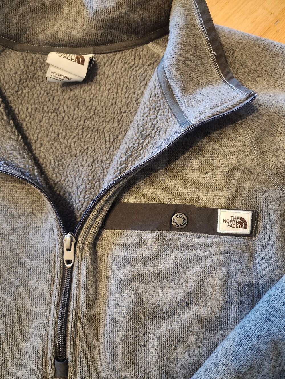 Men Gray The North Face Quarter Zip Sweater Fleece Xl